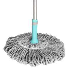 優洋 自擰水拖把 家用 免手洗 擠水 旋轉拖布 墩布 懶人擰乾棉線, 1個, 藍色擰水拖把（灰色頭）