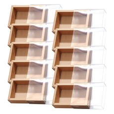 링비츠 슬라이드 슬리브 선물포장 박스 답례품 구디백 상자, 10개, 크라프트 투명