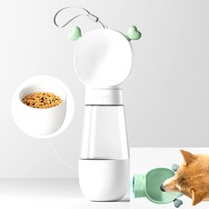 마이펫두잇 애완동물 휴대용 2in1 물병 사료병, 1개