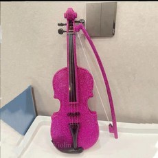 발광 전자 바이올린 라이트 조명 전기 공연 LED 일렉, 로즈 레드 바이올린, 1개