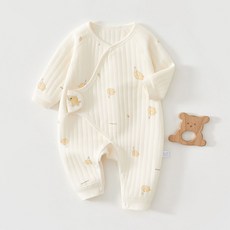 스타도어 신생아용 동물 패치 누빔 배냇 우주복