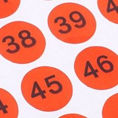 아이더스 다색 원형 번호 스티커 숫자번호스티커, 1~50 옐로우