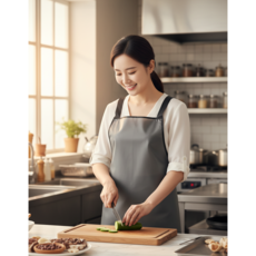 보나리빙 여자 방수 앞치마 H형 업소용 주방 앞치마, 1개, 블랙