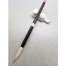 黑檀木筆桿 細光峰純羊毫長鋒毛筆，動物毛無尼龍添加，出峰4.9釐米, 1個, 參考詳情頁