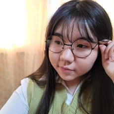 동글이 철테 안경 블랙