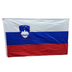 슬로베니아국기 Slovenia flag 90x150cm 폴리에스터 90g 금속 고리 이중 스티치 마감, 1개, WHITE+BLUE+RED