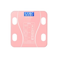 藍牙體脂計 精準0.01kg高精度 APP連接多項數據 USB充電 LED夜視螢幕 粉色 鋼化玻璃, 1個, 粉色-藍芽充電款
