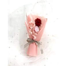 코지데일리 프리저브드 드라이 플라워 납골당 성묘 미니 꽃다발, 레드&핑크