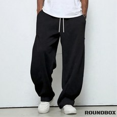 라운드박스 블랙 와이드트레이닝팬츠 스웨트팬츠 트레이닝바지 남자트레이닝팬츠 와이드팬츠 추리닝, 차콜／XL
