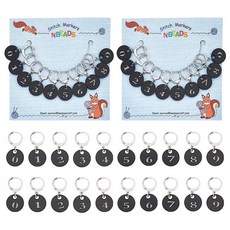 NBEADS 10피스 0~9 숫자 아크릴 비즈 크로셰 스티치 마커 참 잠금 스티치 마커 뜨개질 직조 바느질 액세서리 퀼팅 핸드메이드 주얼리, 숫자가 있는 아크릴 플랫 라운드