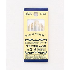 패션스타트 [크로바] 프랑스 자수바늘 3~6호 1세트