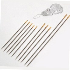 가죽공예 수선용 바늘 10종 세트 실끼우개 포함 가정용 바느질 도구 수선바늘 자수바늘 한복바늘