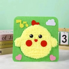 바느질 바늘과 실로 만드는 자수 인형 봉제 동물 수공예 키트 만화 펠트, 11. Chicken, 1개