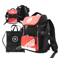 스피드스타 프로 아동용 인라인가방 + 보조가방, 1개, 블랙레드