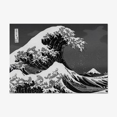 가쓰시카 호쿠사이 파도그림 펠트 패브릭포스터 A1 A2 A3 A4 사이즈, FP파도_02블랙