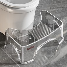 馬桶凳寶寶腳蹬兒童踩凳墊腳凳蹲便坐便凳蹲坑廁所加厚腳踏浴室凳, 馬桶踩腳凳【透明】, 1個