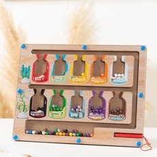 蓝天嗨購 木製恐龍交通益智走珠迷宮兒童磁性迷宮學習認知桌面早教玩具, 【套餐4】漂流瓶磁性走珠, 1個