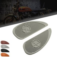 로얄엔필드호환 인터셉터650 부품 튜닝용품 레트로 오토바이 카페 레이서 가스 연료 탱크 고무 스티커 보호 외장 3M 측면, 1개