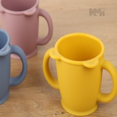 실리콘 양손 어린이 컵 유아물컵 아기물컵 양손컵, 블루