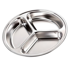 캠핑마을 스텐3구 22cm 반찬접시, 단일, 2개