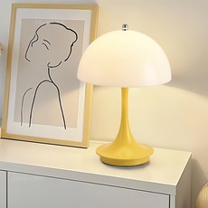 PYHO 무드등 스탠드 조명등 취침등 수면등 인테리어조명 무선 충전식 3단조광, 옐로