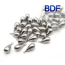 청룡조구 물방울추 벌크 도금 오징어 문어 쭈꾸미 봉돌 도래추 싱커, 1개, 50개입