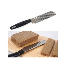 도토리묵 두부 요리 플레이팅 물결 무늬 식칼