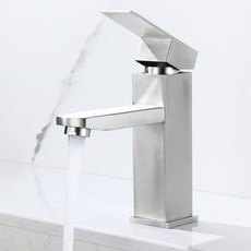 준앤코 SF03 스테인리스 세면대 수전 사각 욕실 수도꼭지 세면수전, 1개