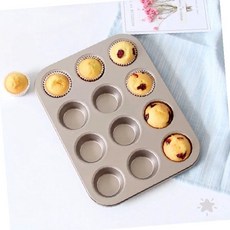 제과 머핀 굽기 틀 열두칸 논스틱 코팅 오븐용 컵케이크 제조 홈메이드 디저트, 1개