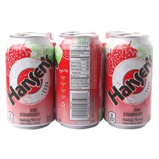 HansEn's natural 飲食感官獼猴桃草莓蘇打, 6件, 355毫升