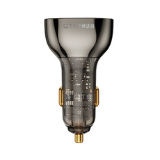 【QTR CAR】 80W車充頭 BSMI認證 炫彩RGB燈 iPhone/安卓快充 過電/充保護 PD快充 QC3.0, 80W三孔(1A2C), Black, QTR-CC1