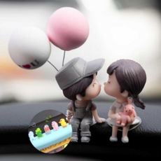 라스무스 귀여운 차량 악세사리 피규어, 06 풍선 그레이커플, 1세트