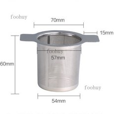 台灣出貨 茶壺內置濾網 茶漏網 不鏽鋼 茶漏 茶具 配件 茶隔 茶濾 泡茶茶葉過濾網器 茶濾 器, 茶網-外88內57高60mm）雙耳, 1個