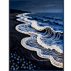 온메이드 DIY 명화 진주드로잉 그림그리기 보석십자수 세트 MD-230, 1개, 05 밤바다