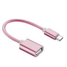 USB 3.0 Type-C OTG轉接線 (USB-A接口), 玫瑰金, 1個, 20cm