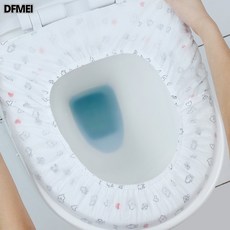 DFMEI 一次性馬桶坐墊套裝無紡布印花雙層防水旅行酒店家用坐便墊馬桶套, 1個, 印花馬桶墊1小包
