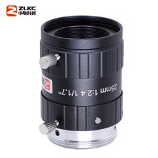 ZLKC 25mm 렌즈 12MP 매크로 1/1.7 인치 C 마운트 카메라용 CCTV 부품 저왜곡 머신 비전 F2.4, 01 C 입, 01   Mainland