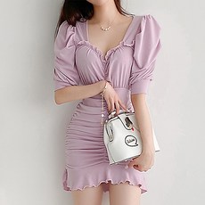 glamdivv 伯納無辜性感的sirring pril迷你連衣裙AB1249, 粉色的