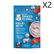 거버 아기용 간식 Yogurt Melts 생후 8개월 이상 혼합 베리 28g(1.0oz), 28g, 2개