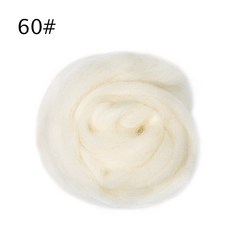 Jiwuo 10g/20g/50g Felting 양모 섬유 펠트 패브릭 펠트 공예 장난감 Felting 로빙 양모 바느질 수제 DIY 인형 Felting 공예, 60, 50 그램, 1개