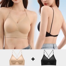 쓸리보 U형 백리스 심리스 노와이어 브라 2종세트