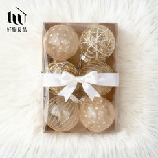 【好物良品】8cm 聖誕樹裝飾球 - 高品質吊掛裝飾, 1個, C.香檳色