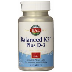 Kal Balanced K2 Plus D-3 錠, 60 件, 1個, 60錠