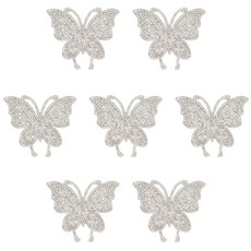 7개 핫픽스모티브 옷리폼 스톤 큐빅 부자재 의류DIY - 나비 60x72x1.5mm, 투명색