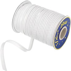 uxcell 55야드 폴리에스터 새틴 바이어스 트림 0.4인치 배관 더블 폴드 재봉 트리밍 DIY 공예용 화이트, Wine Red