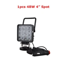 호환 1/2pcs 48W 자석베이스 LED 작업 빛 휴대용 램프 홍수 스포트 빔 차량 4x4 ATV 트럭 트랙터 오프로드, 03 1pcs 48W Spot Beam