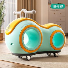 寶寶滑行車 扭扭車 溜溜車 超強承重 結構穩固 靜音萬嚮輪 舒適防側翻 順滑流暢 自帶音樂燈光 花生車 兒童玩具, 【禮盒裝】薄荷綠+音樂燈光+靜音輪, 1個