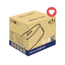 I좋은아침I 물에 잘녹는 점보롤 화장지_ 1겹 엠보 업소용 16롤_320M, 16롤, 1박스, 320m