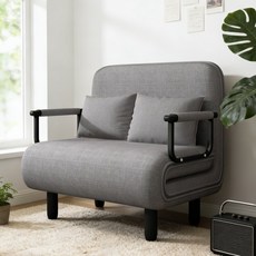 다용도 접이식 소파베드 1인용/2인용 등받이 조절 가능 편안한 거실 침실용 쇼파 침대겸용, 다크그레이 80cm