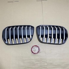 튜닝 카 레이싱 그릴 글로스 블랙 공기 흡입 전면 키드니 바디킷 BMW G08 iX3 2020 2021 2022 2023 M, 1)Sliver